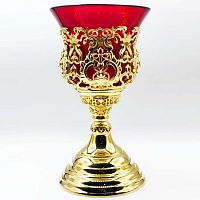 2.7.1338лп Лампада латунная в позолоте