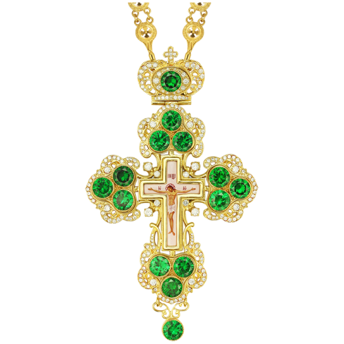 2.10.0126лп-2/35лп Крест латунный в позолоте с цепью 2.10.0126лп-2/35лп Крест латунный в позолоте с цепью