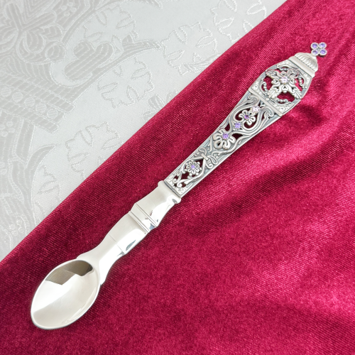 2.7.0712лр Лжица латунная в серебрении со вставками 2.7.0712лр Лжица латунная в серебрении со вставками