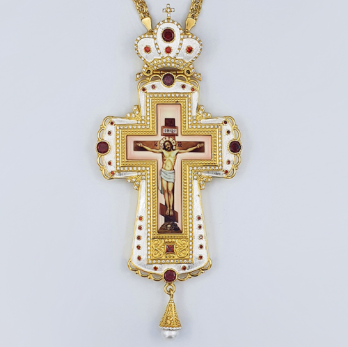 2.10.0287лп-2/1лп Крест латунный в позолоте с цепью