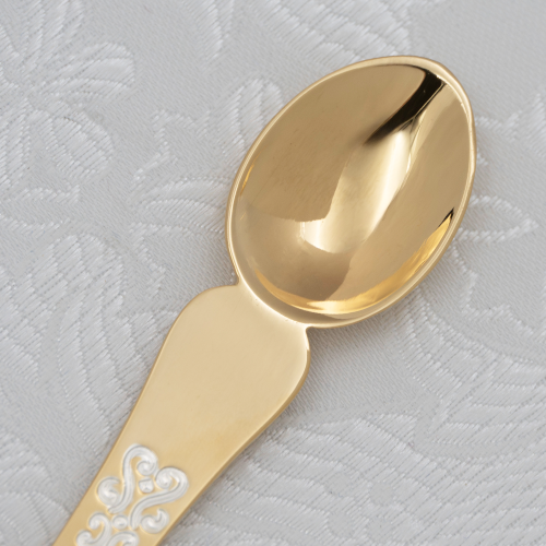 2.7.0048лф Лжица латунная в позолоте и серебрении фото 2