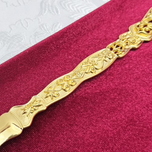 2.7.0426лп Лжица латунная в позолоте со вставками фото 3