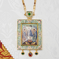 2.7.2512лп-2/64лп-М Панагия латунная в позолоте с цепью