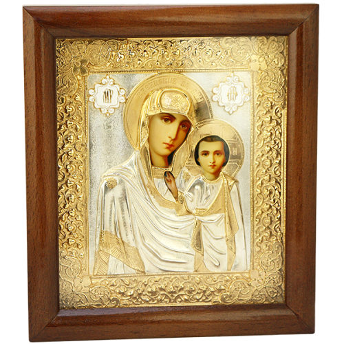 2.14.0185лф Икона настенная в окладе - Богородица Казанская 2.14.0185лф Икона настенная в окладе - Богородица Казанская
