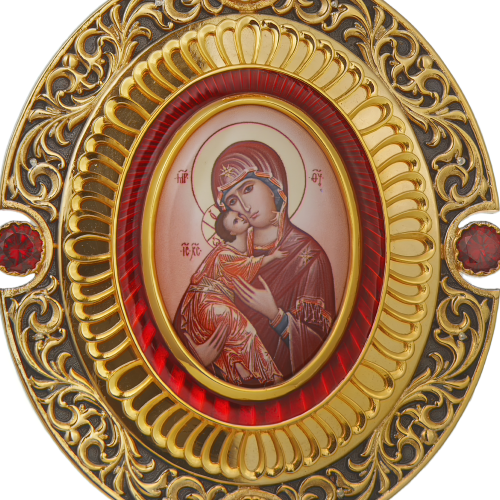 2.7.2417лпрэ-2/1лп Панагия в позолоте с эмалью фото 5