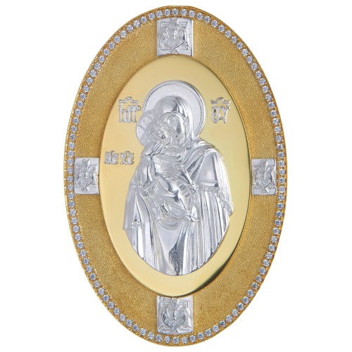 2.7.2521лнп/64лп Панагия в позолоте с жемчугом фото 3