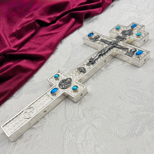 2.7.2191лр Крест напрестольный латунный в серебрении фото 2 2.7.2191лр Крест напрестольный латунный в серебрении фото 2