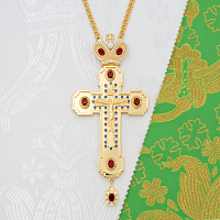 2.10.0687лп/1лп Крест наперсный латунный с вставками в позолоте