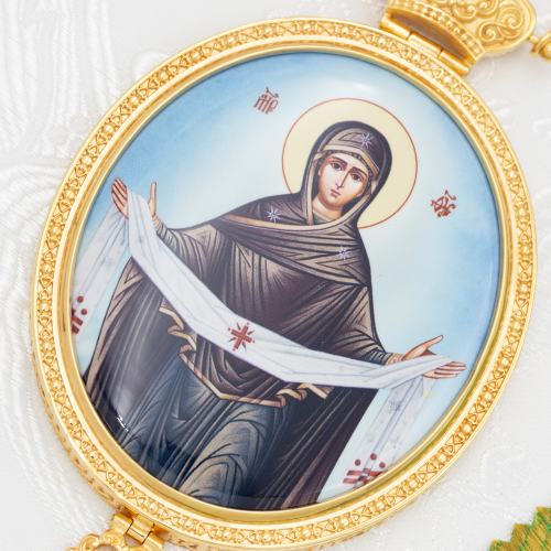 2.7.2487лп-2/41лп Панагия латунная в позолоте фото 6