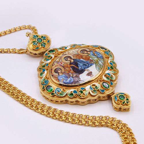 2.7.1481лпэ-2/1лп Панагия в позолоте с эмалью фото 6