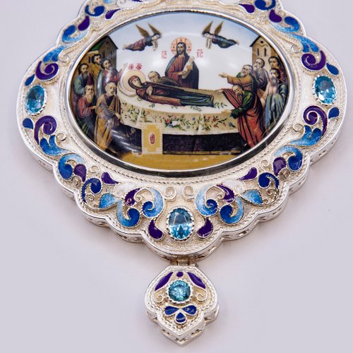 2.7.1481лэ-2/1л Панагия в серебрении с эмалью фото 4 2.7.1481лэ-2/1л Панагия в серебрении с эмалью фото 4