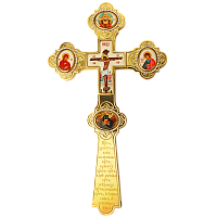 2.7.0871лп Крест Напрестольный латунный в позолоте со вставками
