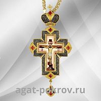 2.10.0342лпр-2/1лп Крест латунный в позолоте с деколью и с цепью
