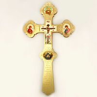 2.7.1219лп Крест Напрестольный латунный в позолоте, с латунными принтами
