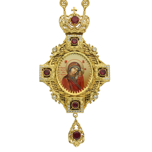 2.7.0127лп-2/35лп Панагия с изображением иконы Песчанской Божией Матери