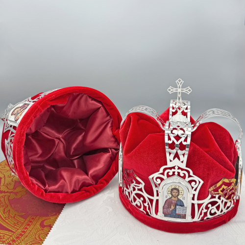 2.7.2839л-2-К Венцы венчальные латунные в серебрении - комплект фото 3 2.7.2839л-2-К Венцы венчальные латунные в серебрении - комплект фото 3