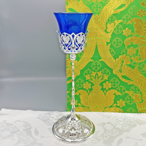 2.7.2645л Лампада напрестольная латунная в серебрении фото 2 2.7.2645л Лампада напрестольная латунная в серебрении фото 2