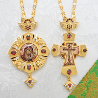 2.7.2715лп-0/154лп-К Архиерейский наперсный комплект со вставками в позолоте