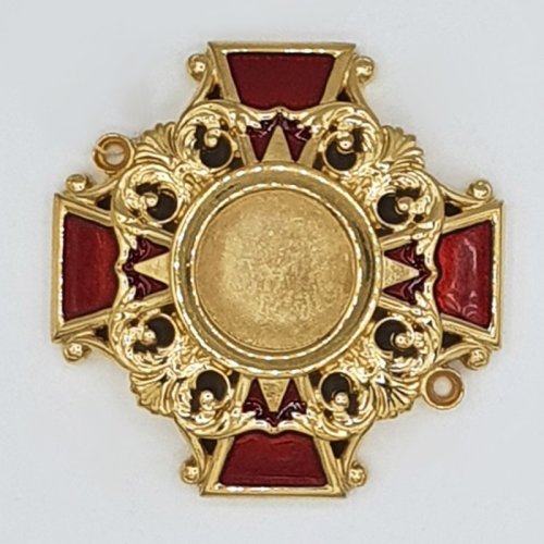 2.7.1413лпэ Мощевик латунный в позолоте с эмалью 2.7.1413лпэ Мощевик латунный в позолоте с эмалью