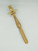2.7.1297лп Подсвечник ручной латунный в позолоте