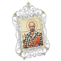 2.71.0005л-2 И.н. латунная с принтом Святитель Николай Чудотворец