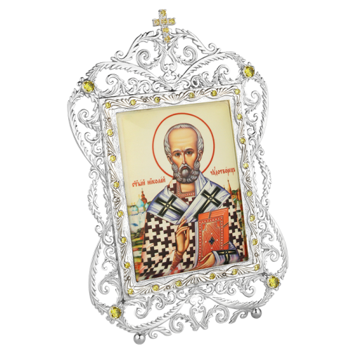 2.71.0005л-2 И.н. латунная с принтом Святитель Николай Чудотворец 2.71.0005л-2 И.н. латунная с принтом Святитель Николай Чудотворец