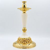 2.7.1253лпч Подсвечник латунный в позолоте с акриловой ножкой