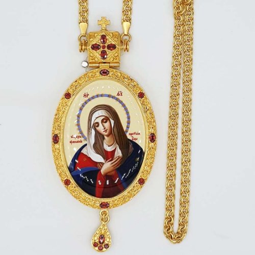 2.7.1283лп-2/1лп Панагия латунная в позолоте с принтом и цепью арт.2.7.0201лп 2.7.1283лп-2/1лп Панагия латунная в позолоте с принтом и цепью арт.2.7.0201лп