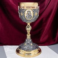 2.7.1344лпрэ Потир 1,0 л. с чашей из мельхиора ,с позолотой и эмалью