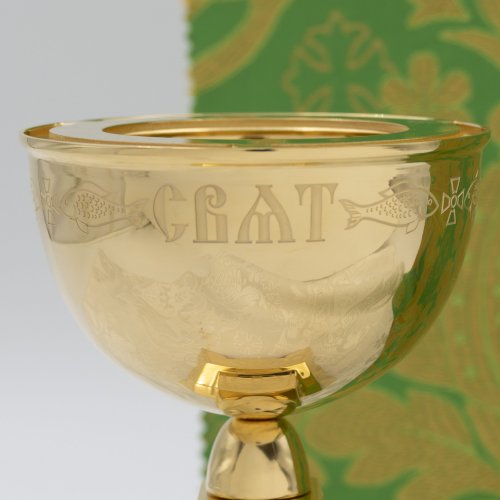 2.7.2449лп Лампада латунная в позолоте фото 5