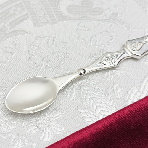 2.7.0783л Лжица латунная в серебрении со вставками фото 6