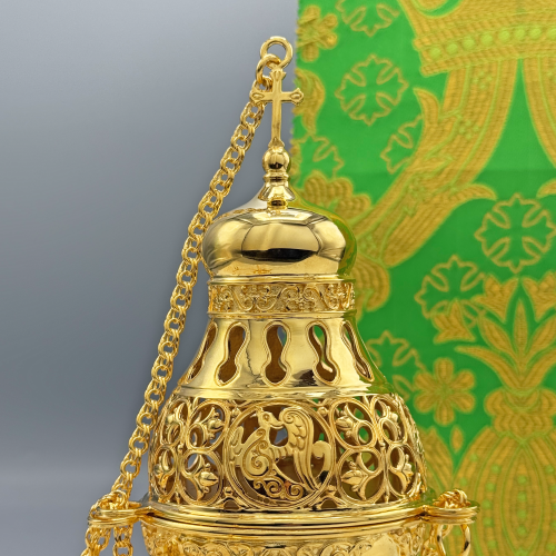 2.7.2892лп Кадило латунное в позолоте фото 5