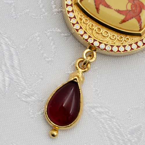 2.7.2632лнпэ-2/1лп Панагия в позолоте с эмалью фото 3 2.7.2632лнпэ-2/1лп Панагия в позолоте с эмалью фото 3