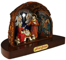 2.13.0205л Скульптура Вертеп с эмалью