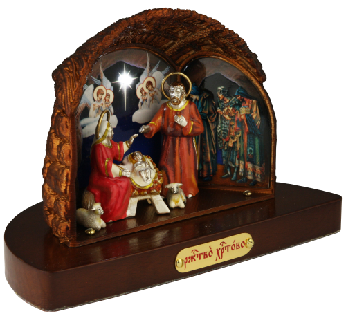 2.13.0205л Скульптура Вертеп с эмалью