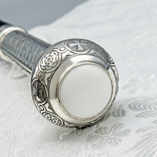 2.7.2799лрч Посох латунный с акрилом в серебрении фото 3