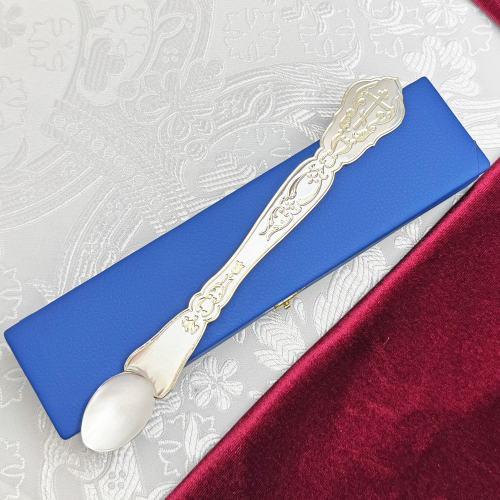 2.7.0966лф Лжица латунная с фрагментальной позолотой фото 4