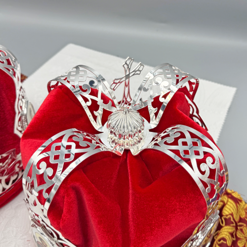 2.7.2839л-2-К Венцы венчальные латунные в серебрении - комплект фото 5 2.7.2839л-2-К Венцы венчальные латунные в серебрении - комплект фото 5