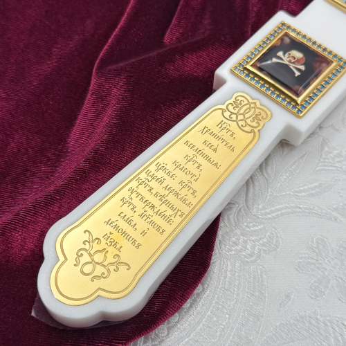 2.7.1272лпч Крест напрестольный латунный в позолоте фото 5