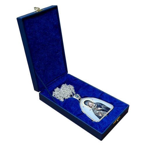 2.7.1895лр-2/1л Панагия архиерейская латунная в серебрении фото 3