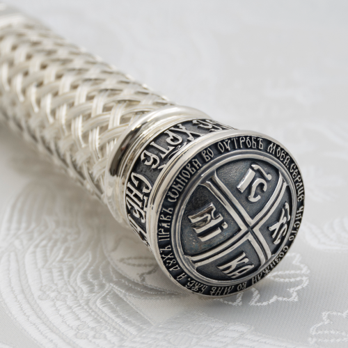 2.7.1928лр Посох латунный с патинированием в серебрении фото 3 2.7.1928лр Посох латунный с патинированием в серебрении фото 3