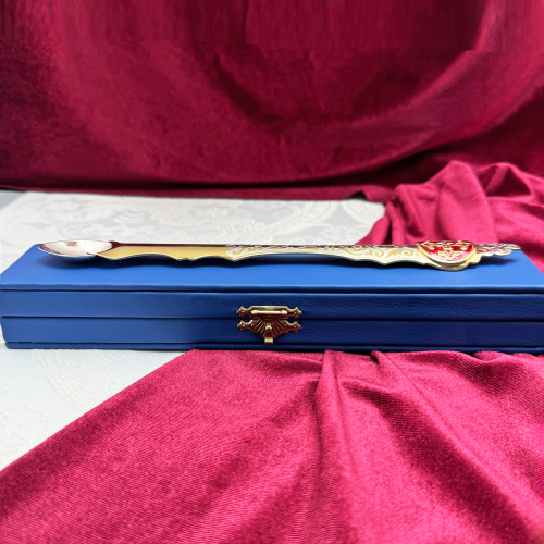 2.7.1094лфэ Лжица латунная с фрагментарной позолотой и эмалью фото 2 2.7.1094лфэ Лжица латунная с фрагментарной позолотой и эмалью фото 2