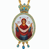 2.7.0312лп-2/1лп Панагия латунная в позолоте с цепью арт. 2.7.0201лп