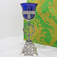 2.7.2713лр Лампада напрестольная латунная с патинированием в серебрении