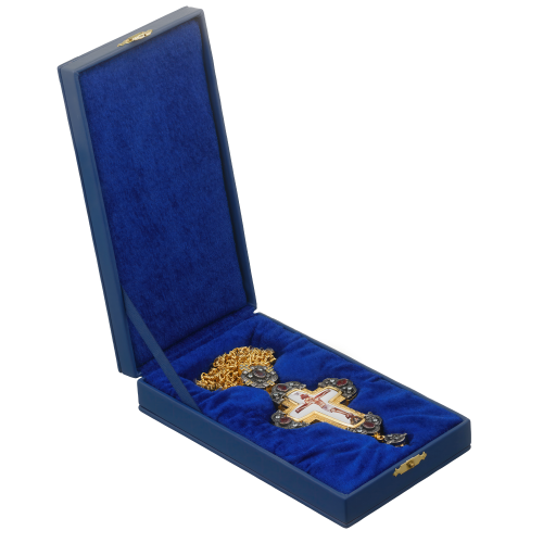 2.10.0331лпр-2/1лп Крест латунный в позолоте с цепью фото 3