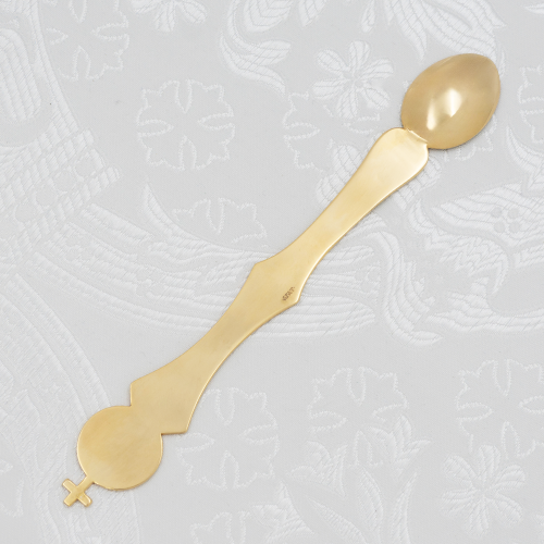 2.7.0048лф Лжица латунная в позолоте и серебрении фото 4