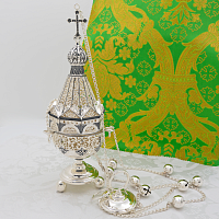 2.7.1097лр Кадило латунное с патинированием в серебрении