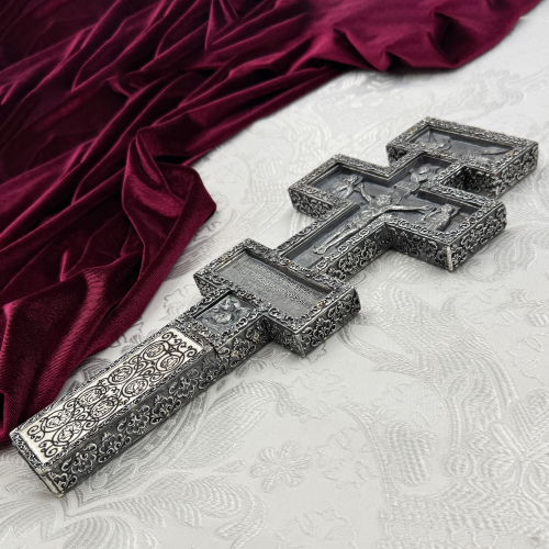 2.7.0949лр Крест Напрестольный латунный в серебрении фото 3 2.7.0949лр Крест Напрестольный латунный в серебрении фото 3