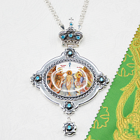 2.7.1845лр-2/1л Панагия латунная с цепью в серебрении