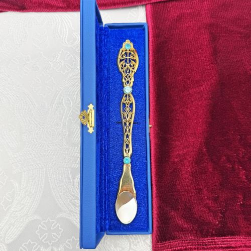 2.7.0433клп Лжица комбинированная со вставками и позолотой фото 4 2.7.0433клп Лжица комбинированная со вставками и позолотой фото 4